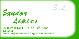 sandor lipics business card